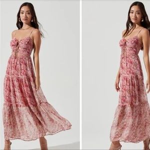 ASTR The Label Red floral maxi dress